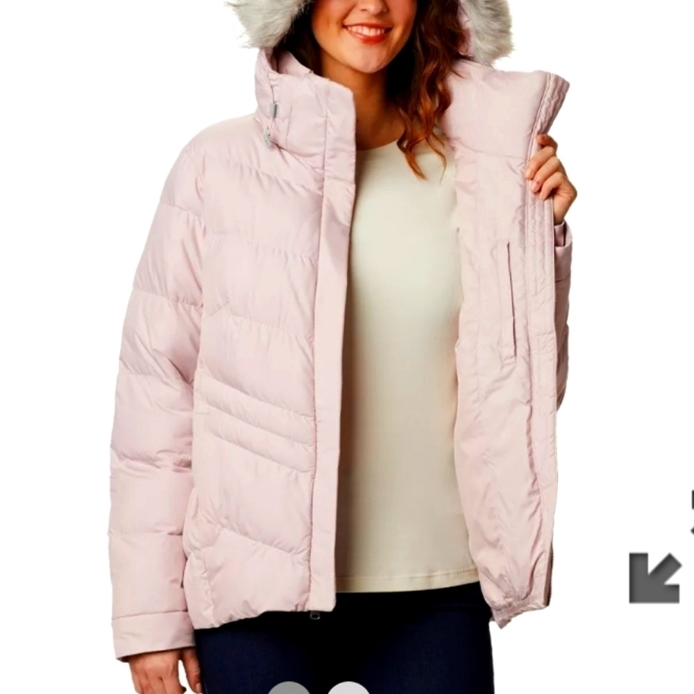 Columbia Insulated Peak to Park Snow Puffer Removable Fur and Hood Coat  S